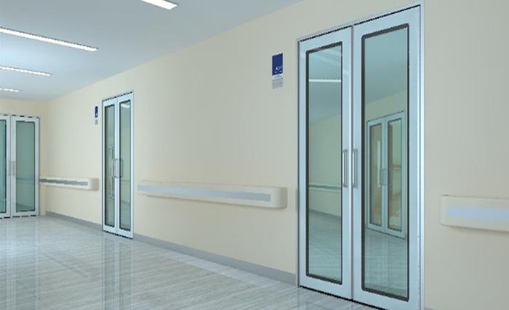 double glass swing door